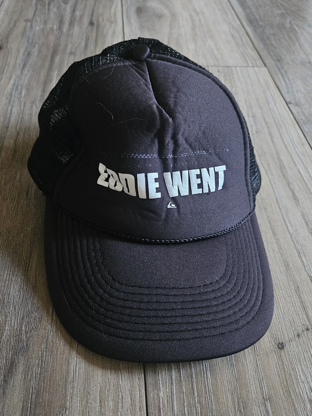Vintage Quiksilver Eddie Went Black Trucker Small Cap